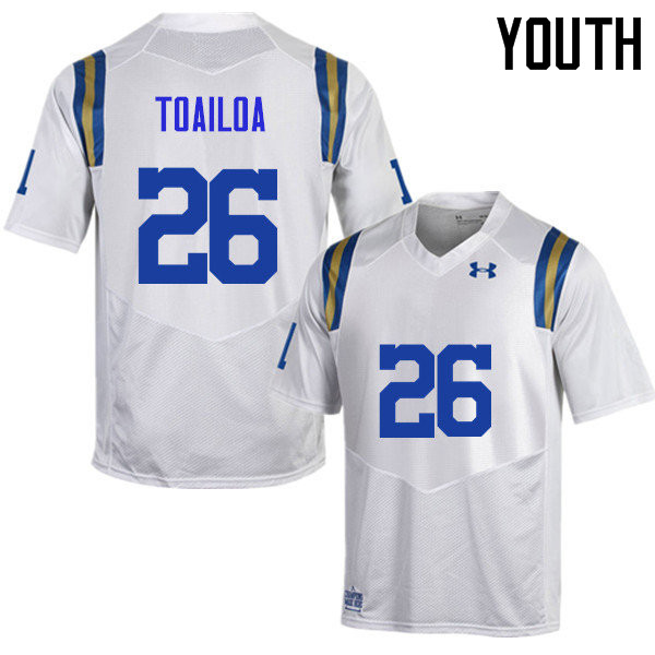 Youth #26 Leni Toailoa UCLA Bruins Under Armour College Football Jerseys Sale-White